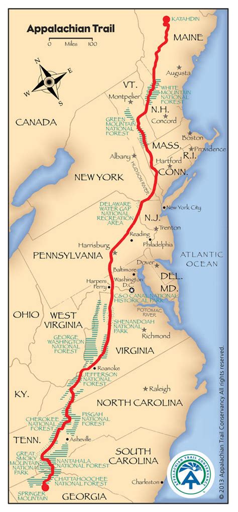 MAP Appalachian Trail In Georgia Map